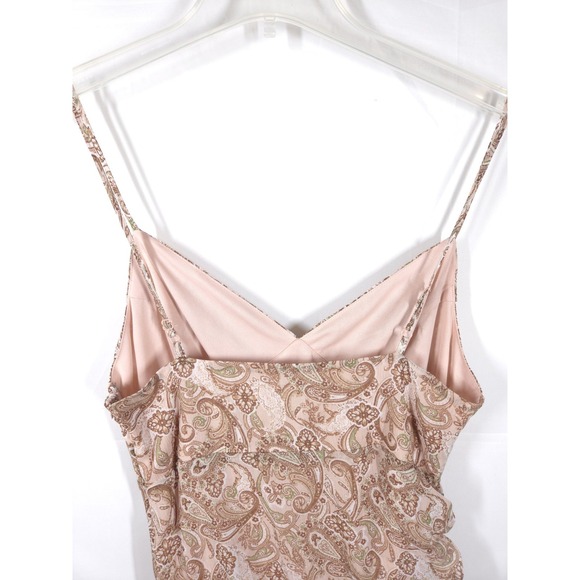 Versona Womens Paisley Midi Dress M Boho Chic Ruched Spaghetti Strap Retro‎ - Picture 12 of 14